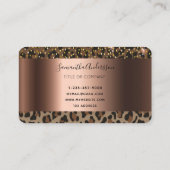 Folie van leopard zwarte bruinglans bronzen visitekaartje (Achterkant)