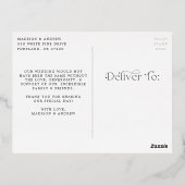 Folie van liefde en Bedankt Wedding Dank je Briefk Folie Uitnodiging Briefkaart (Achterkant)