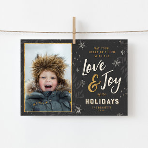 Folie van Liefde en Joy Faux Magnetic Holiday Foto