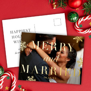 Folie van Merry & Married Pas getrouwd Holiday Feestdagen Briefkaart
