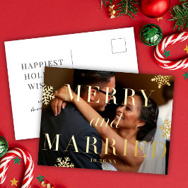 Folie van Merry & Married Pas getrouwd Holiday Folie Feestdagen Briefkaart
