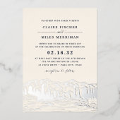 Folie van mountain Sketch Wedding Folie Uitnodiging (Voorkant)