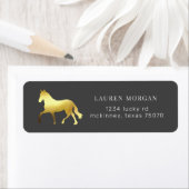 folie van paardenpaardgoud Rendeladres Etiket (Insitu)