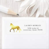 folie van paardenpaardgoud Rendeladres Etiket (Insitu)