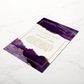 Folie van Paarse en gouden weddenschappen op de li Uitnodiging (Gedraaid)