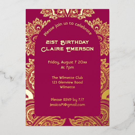 Folie van pasteizetmeel folie uitnodiging (Voorkant)