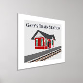 Folie van Railroad Train Depot-tekst op top Print  (Laagn)