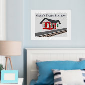 Folie van Railroad Train Depot-tekst op top Print  (Insitu (Slaapkamer))