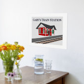 Folie van Railroad Train Depot-tekst op top Print  (Laag (Keuken))