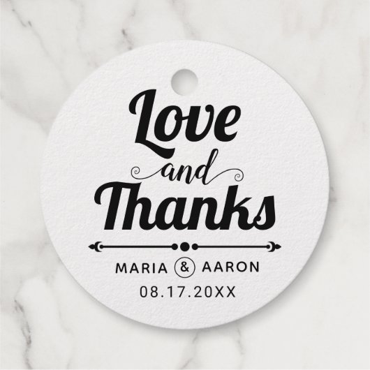 Folie van  van liefde en Bedankt Bedankjes Labels (Achterkant)