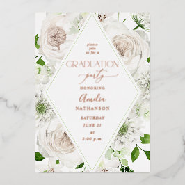 Folie van White Floral Gradual Party Folie Uitnodiging