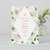 Folie van White Floral Gradual Party Folie Uitnodiging (Staand Voorkant)