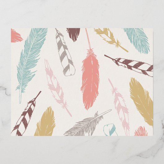 Folie Veren Tekenstationair Notitiekaart - Bruin (Achterkant)