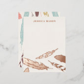 Folie Veren Tekenstationair Notitiekaart - Bruin (Voorkant / Achterkant)