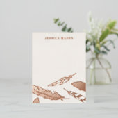 Folie Veren Tekenstationair Notitiekaart - Bruin (Staand Voorkant)