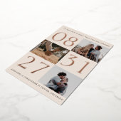 Folie Vetgedrukte datum Drievoudige foto Bewaar de Folie Uitnodiging (Gedraaid)