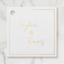 Folie Vierkantige Monogram Huwelijksetiket