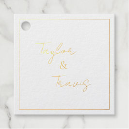 Folie Vierkantige Monogram Huwelijksetiket Bedankjes Labels