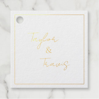 Folie Vierkantige Monogram Huwelijksetiket Bedankjes Labels