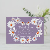 Folie vlinder en waterverf madelief Bedankt Folie Uitnodiging (Staand Voorkant)