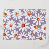 Folie vlinder en waterverf madelief Bedankt Folie Uitnodiging (Achterkant)