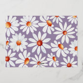 Folie vlinder en waterverf madeliefje hartelijk da folie uitnodiging (Achterkant)