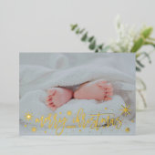 Folie voor baby van MerryKerstfeestdag Folie Feestdagenkaart (Staand Voorkant)