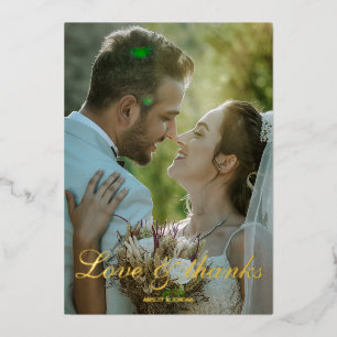 Folie voor bedankt bruiloft bedankt voor je kaart