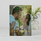 Folie voor bedankt bruiloft bedankt voor je kaart (Staand Voorkant)