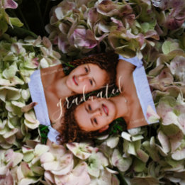 Folie voor dubbele Afstuderen fotoaankondiging Uitnodiging