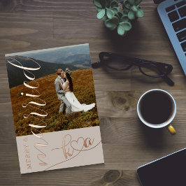 Folie voor huwelijk en huwelijk folie feestdagenkaart