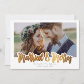 Folie voor huwelijkshuwelijk en huwelijk feestdagenkaart (Voorkant)