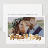 Folie voor huwelijkshuwelijk en huwelijk feestdagenkaart (Voorkant / Achterkant)