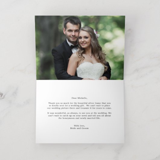 Folie voor levendige kalligrafie gevolgd Dank je w Folie Wenskaart (Binnenlaag)