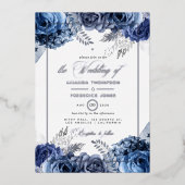 Folie voor marineslag en zilver folie uitnodiging (Voorkant)