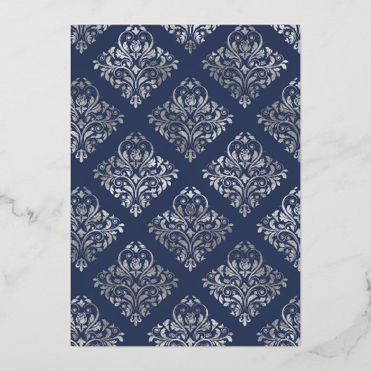 Folie voor marineslag en zilver folie uitnodiging (Achterkant)