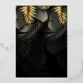 Folie voor troepenweduwen naar zwarte en goudtropi folie uitnodiging (Achterkant)