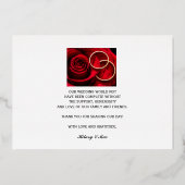 Folie voor weddenschap roos goud  dank je kaart (Achterkant)