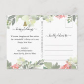 Folie vrolijk feestelijk groen gepersonaliseerde f feestdagenkaart (Achterkant)