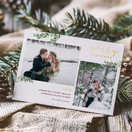 Folie Vrolijk kerstfeest | Greenery Branches 2 Fot Feestdagenkaart