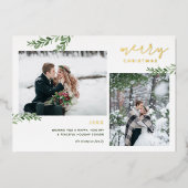 Folie Vrolijk kerstfeest | Greenery Branches 2 Fot Folie Feestdagenkaart (Voorkant)