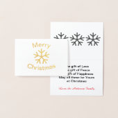 Folie Vrolijk Kerstfeest Sneeuwvlok - 3x5 Gevouwen Folie Kaarten (Display)