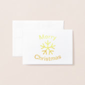 Folie Vrolijk Kerstfeest Sneeuwvlok - 3x5 Gevouwen Folie Kaarten (Voorkant met envelop)
