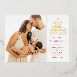 Folie Vrolijk klein Kerstfeest Nieuwe Baby Feestdagenkaart