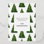 folie waterverf tree kerstmis met vakantie feestdagenkaart (Achterkant)