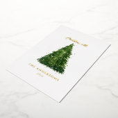 folie waterverf tree kerstmis met vakantie folie feestdagenkaart (Gedraaid)