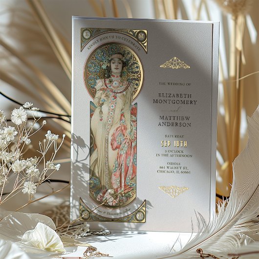 Folie Weddenschap Kaart Art Nouveau door Mucha