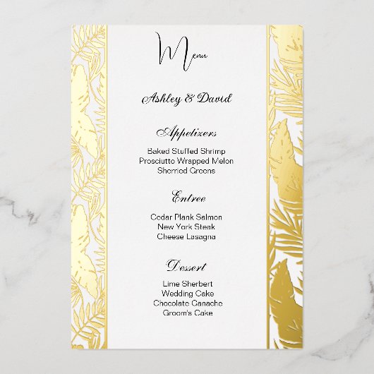 Folie Wedding Menu Kaart (Voorkant)