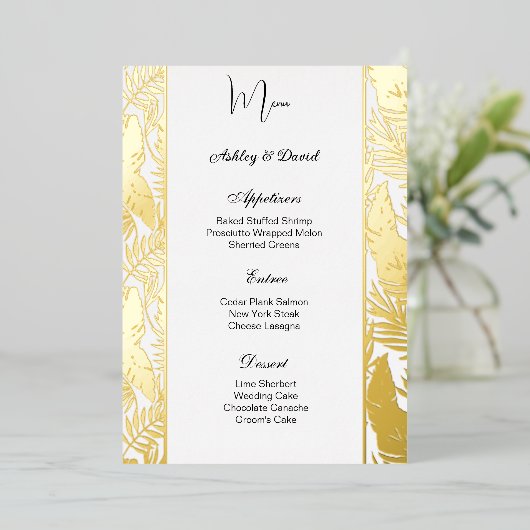 Folie Wedding Menu Kaart (Staand Voorkant)