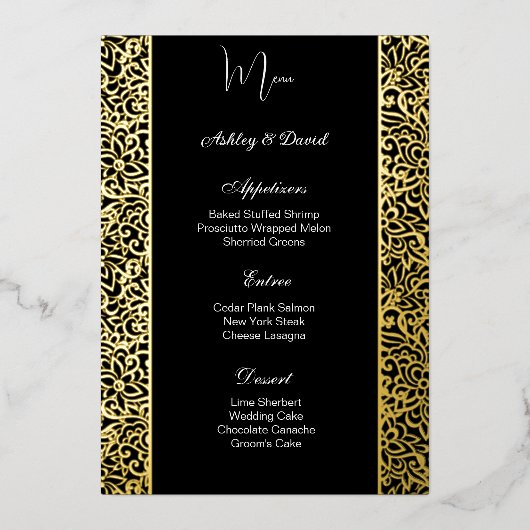 Folie Wedding Menu Kaart (Voorkant)